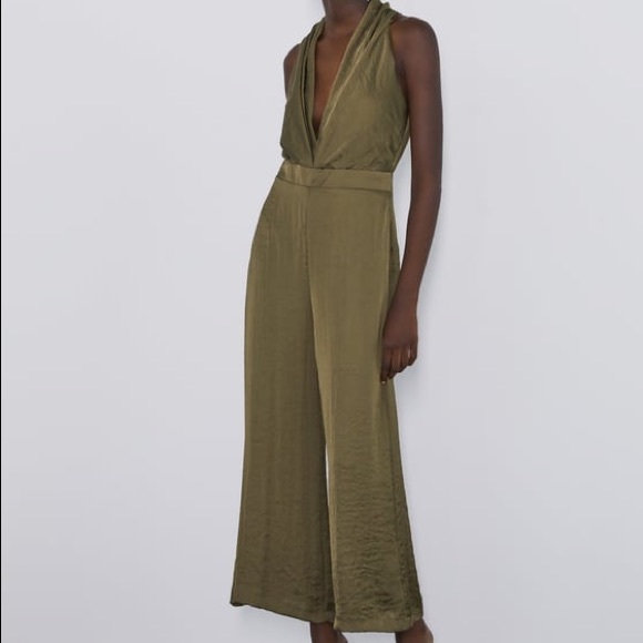 zara satin jumpsuit
